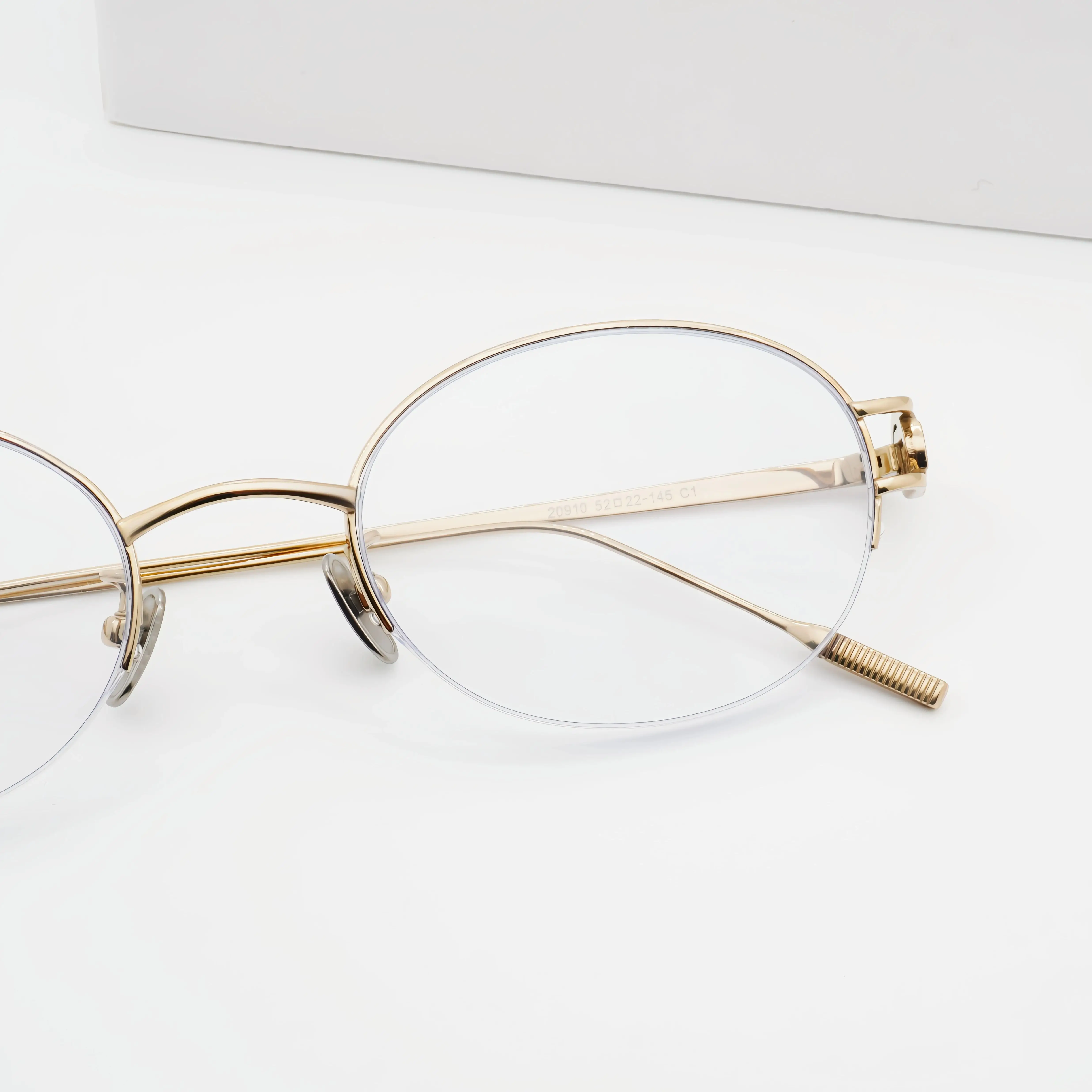 

Premium Titanium Oval Semi-Rimless Glasses for Women | Fakeme Inspired Stylish Eyewear | Prescription Ready