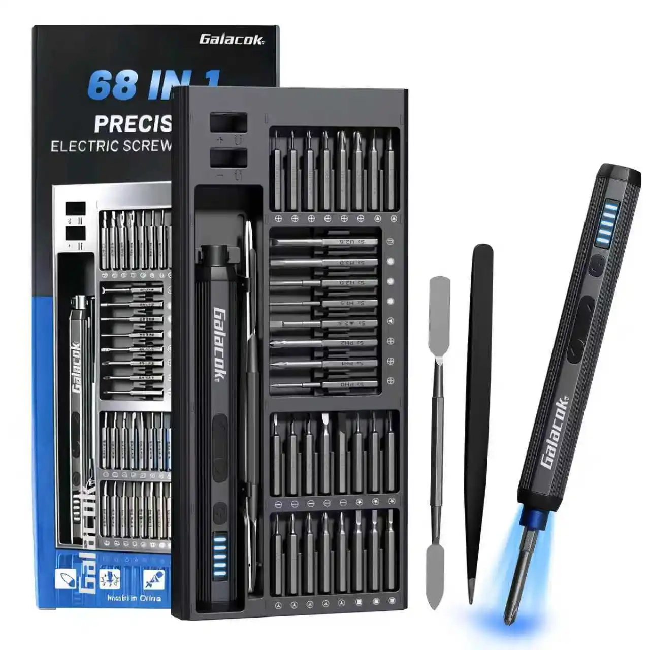 مجموعة مفكات كهربائية دقيقة 68 في 1 مع 5 إعدادات عزم الدوران 64 بت مغناطيسي أداة طاقة صغيرة مناسبة لأجهزة الكمبيوتر الهواتف #1