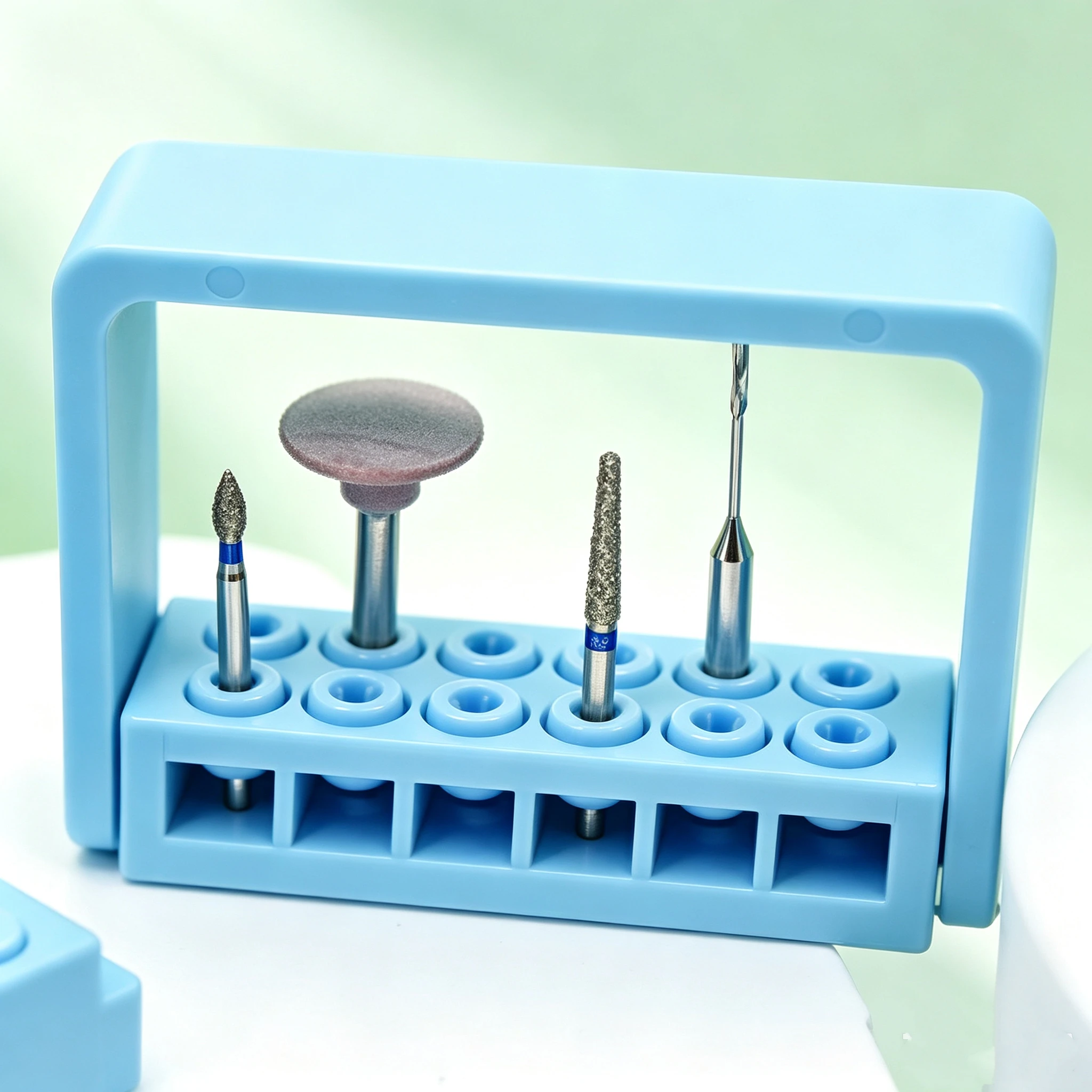 Dental 12holes Instrument Sterilization Rack; High- and Low-Speed Plastic Rack for Root Canal Files; Heat-Resistant Sterilizatio
