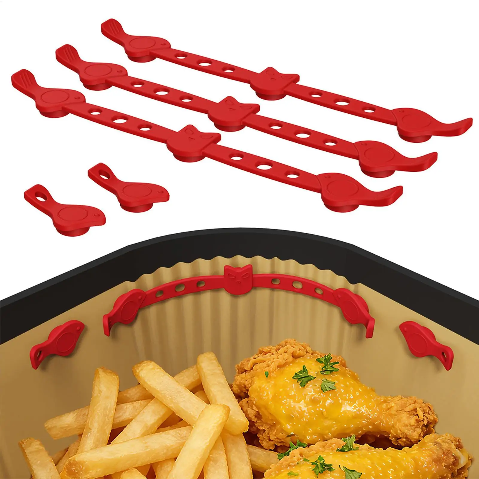 Air Fryer Magnets Non-stick Silicone Heat Resistant Air Fryer Parchment Paper Liner Magnets for Kitchen Restaurant Party