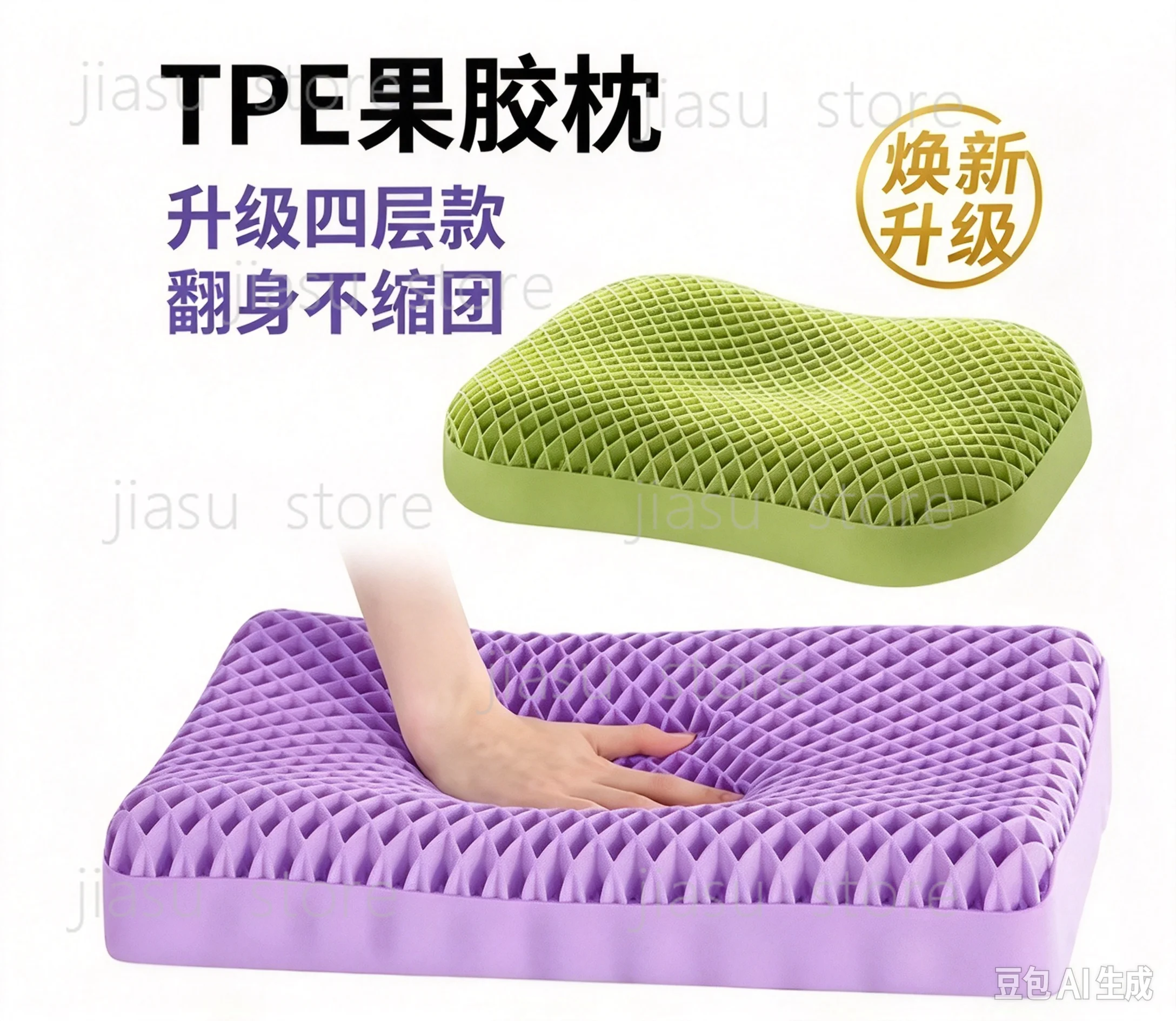 TPE Wing Shape Neck Pillow Pressure Free, Breathable Cervical Spine Support Sleep Pillow, Washable Latex Comfort Cushion