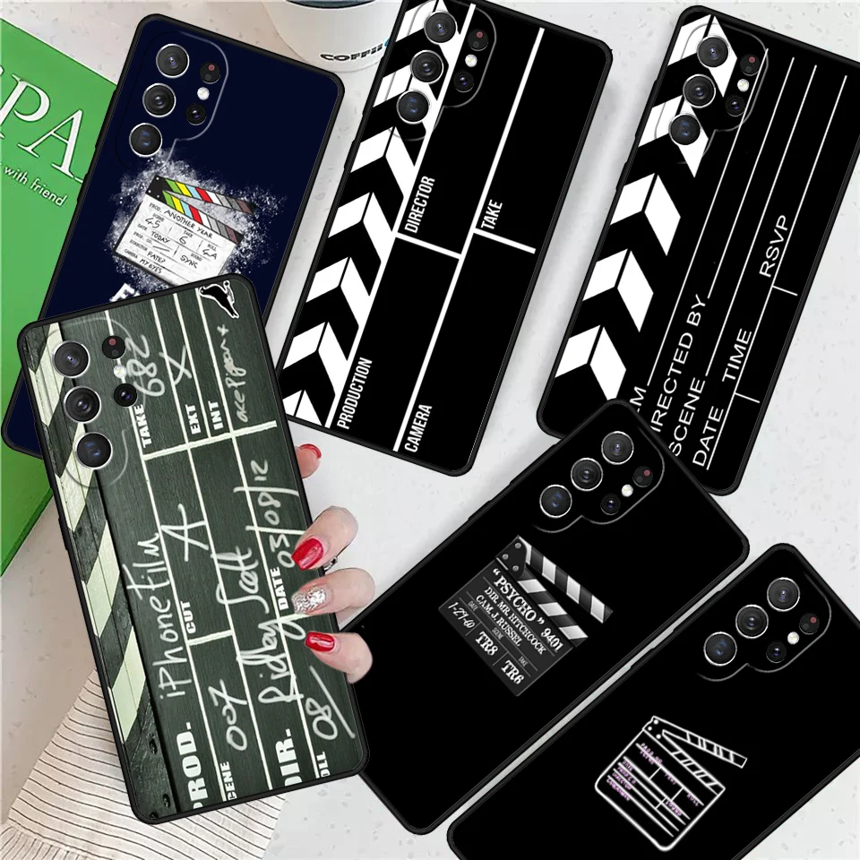 Clapper board For Samsung Galaxy S24 Ultra S21 S22 S8 S9 S10E Note 10 20 Plus FE S23 Phone case Cover Coque