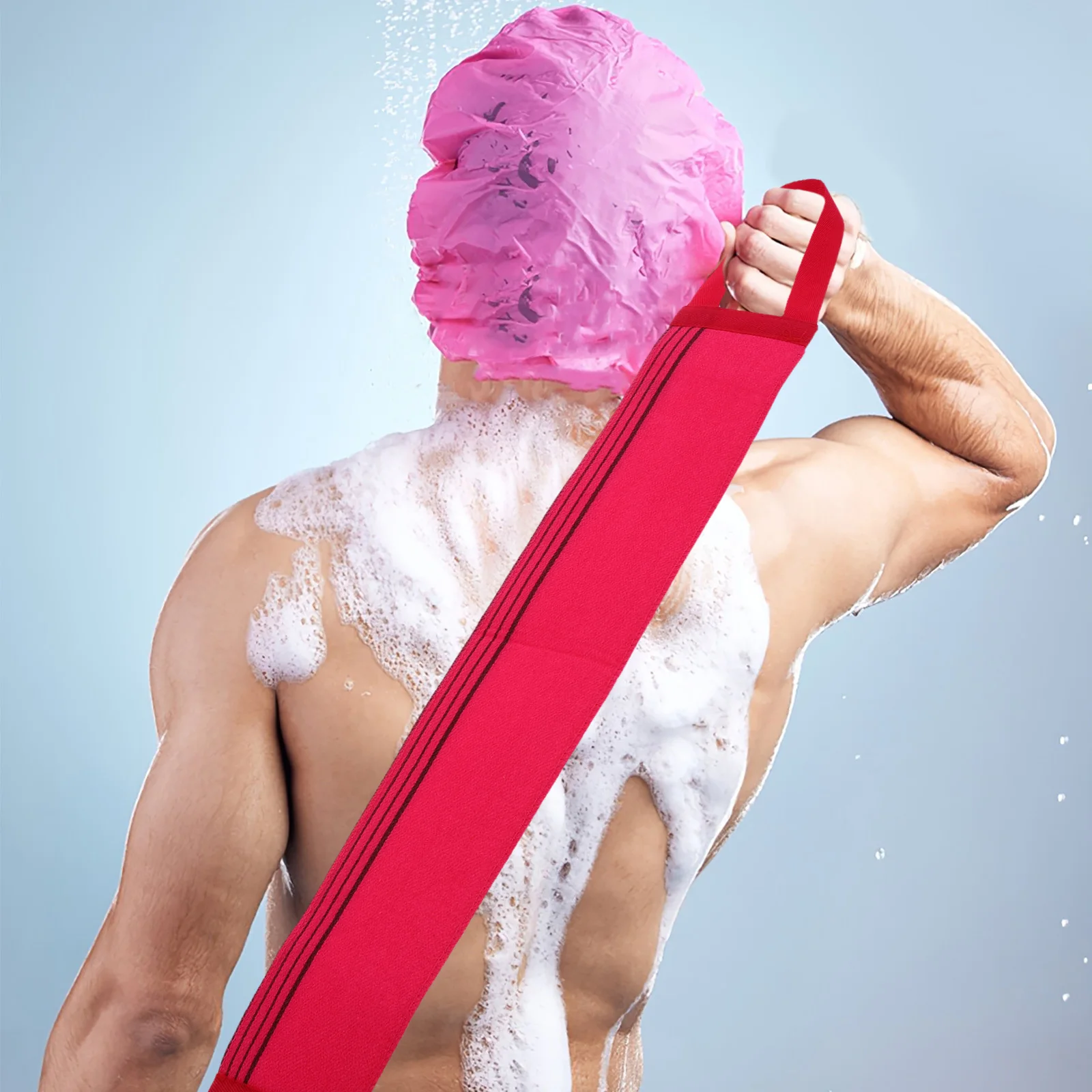 

2Pcs Long Striped Double Sided Back Scrubber Bath Towel Exfoliating Washcloth Deep Cleansing Body Massage Shower Cloth