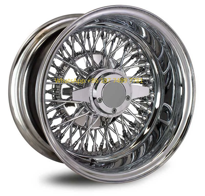 

Custom Wholesale Supplier Chrome Plated Wire Wheel Rims Stylish Durable Spoke Wheel Rims Classic Car Retro Vehicle Upgrades
