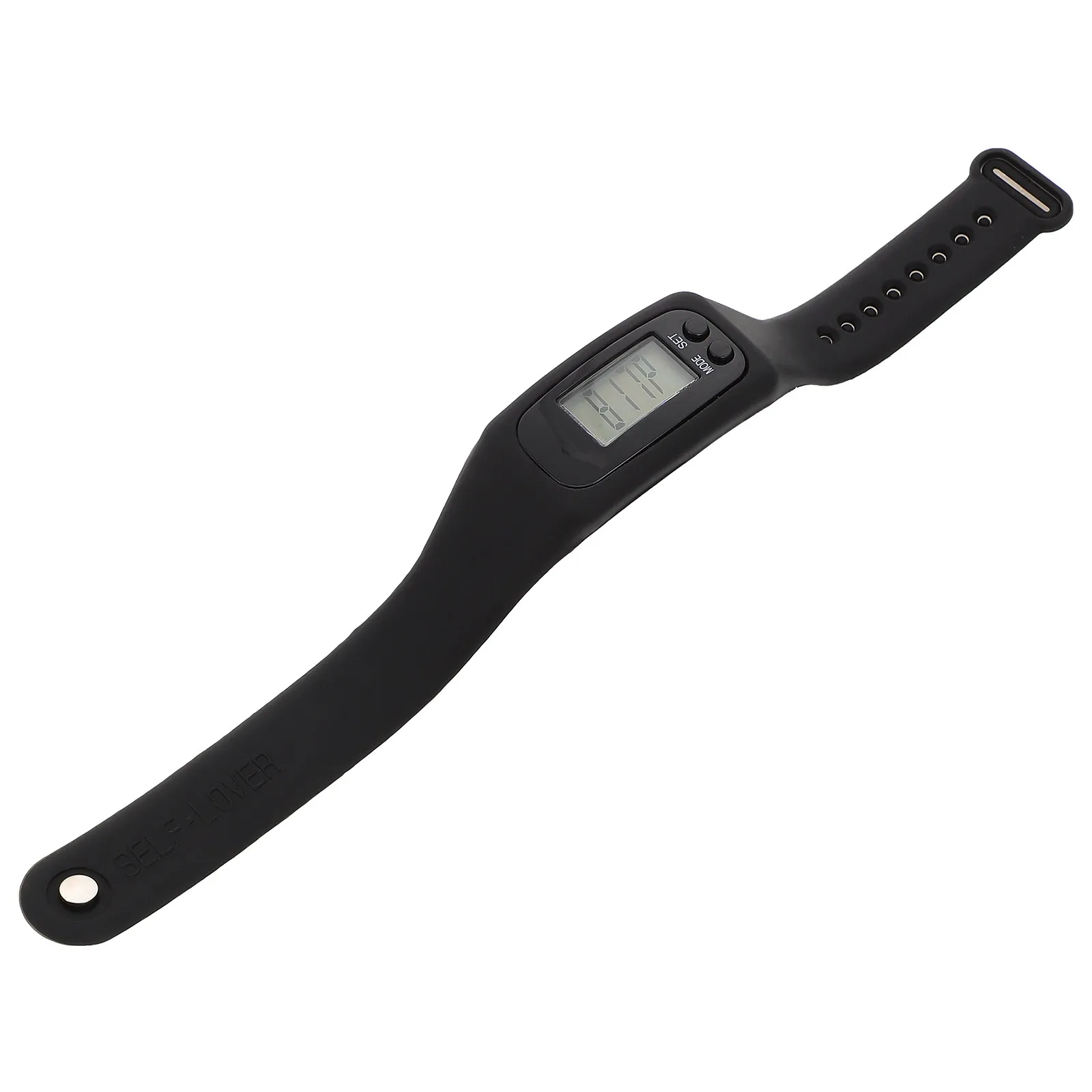 Digital Pedometer Bracelet Smart LCD Waterproof High Hardness Glass Lens Anti Friction Lightweight Plastic Adjustable PU Band
