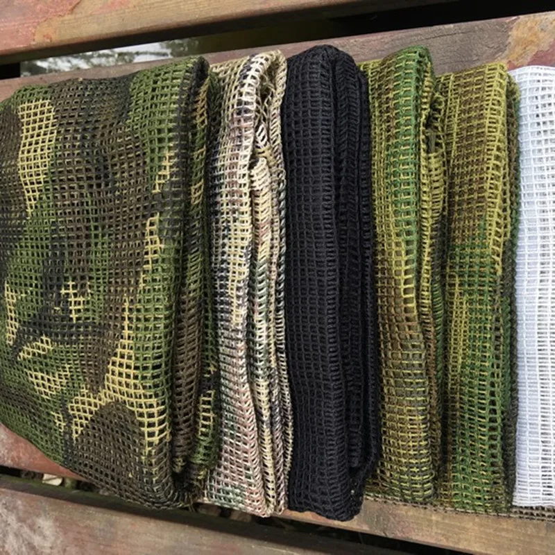 Écharpe en maille de camouflage voile de sniper écharpe de visage en maille de camouflage voile enveloppement de tête adapté au camping en plein air randonnée chasse tir