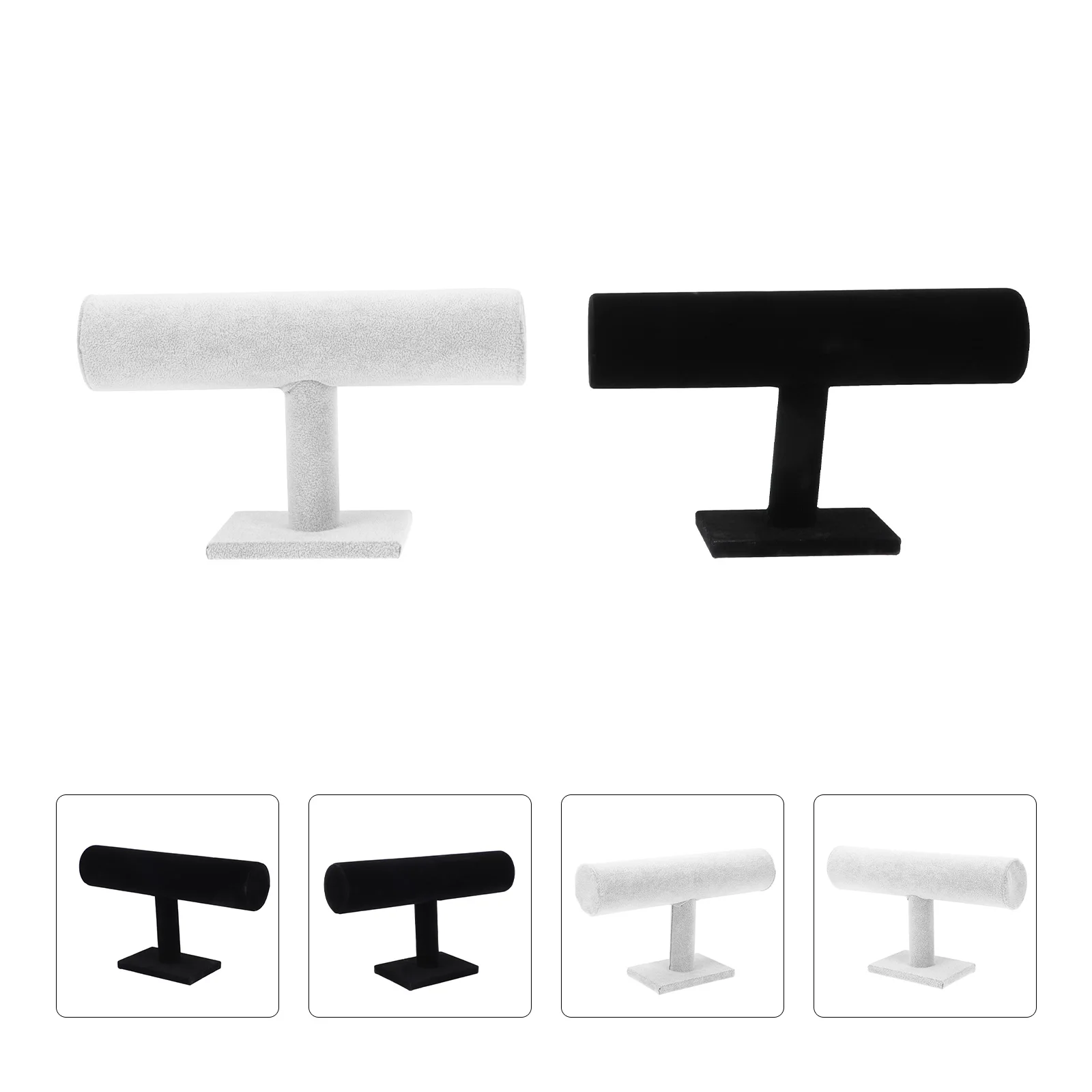 2Pcs Bracelet Jewelry Display Rack Necklace ganizer Home Storage Display Rack Black Plastic Lightweight Durable