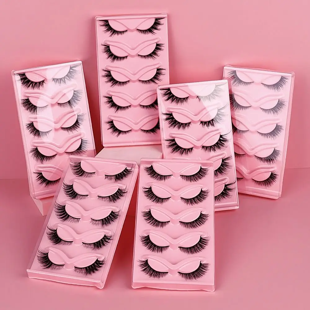 10 paia Puffy Explosive Russian Curly EyeLashes High Curling Long Eye Tail Full Strip Lashes Wispy Eye Makeup ciglia finte