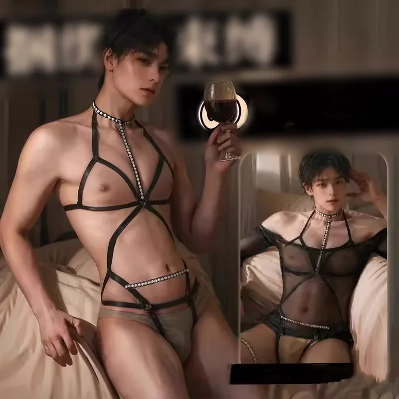 رجل الجسم تسخير حجم كبير مثلي الجنس الذكور الوثن سيسي مجموعة الملابس الداخلية مطاطا عبودية لعبة الجنس BDSM الزي Femboy مثير كلوبوير زي #2