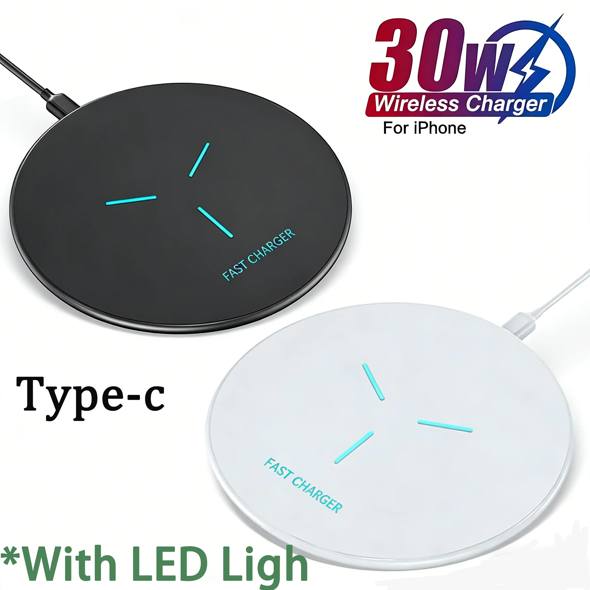 Chargeur rapide sans fil pour iPhone, 30W, 16-12, X, Pro Max 8 Samsung Galaxy S23, Xiaomi, Station de charge sans fil, Chargeurs