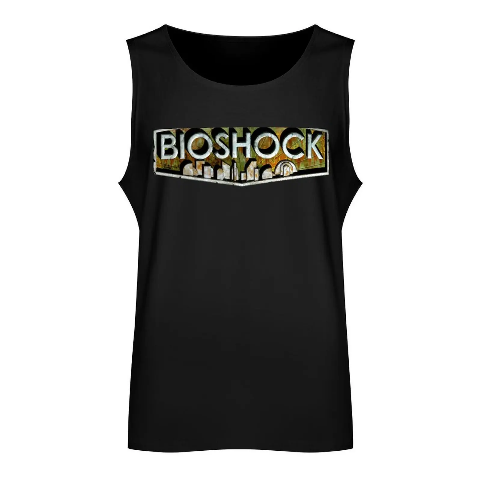 Upscaled BioShock Logo Tank Top singlet for men Men's sleeveless gym shirts bodybuilding men