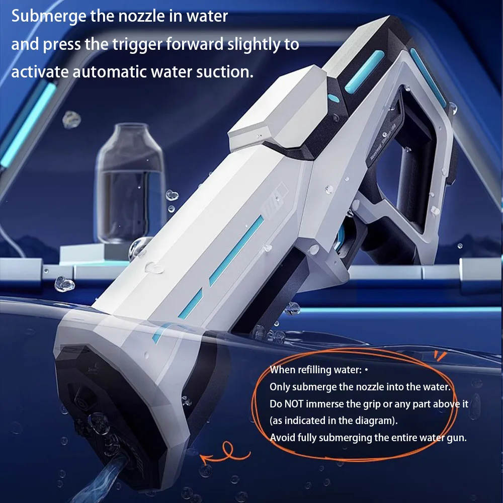 Pistola ad acqua per bambini Pistola ad acqua elettrica a fuoco rapido alimentata a Blaster con regalo di festa di grande capacità