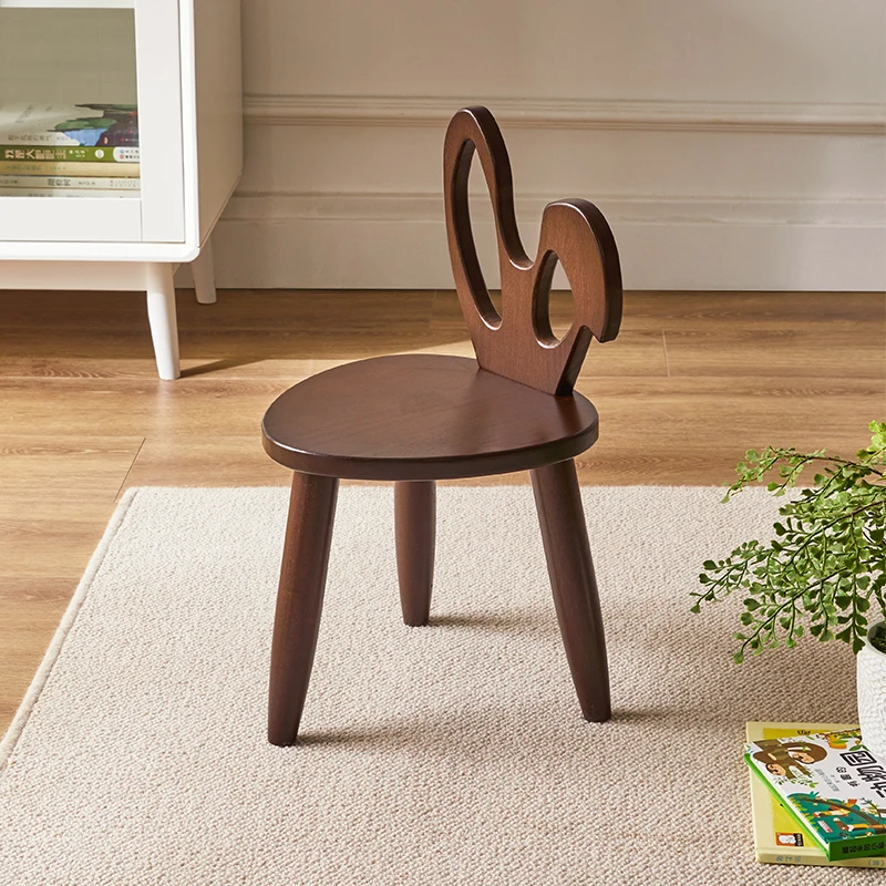 Solid wood stool home study chair writing children change shoes
