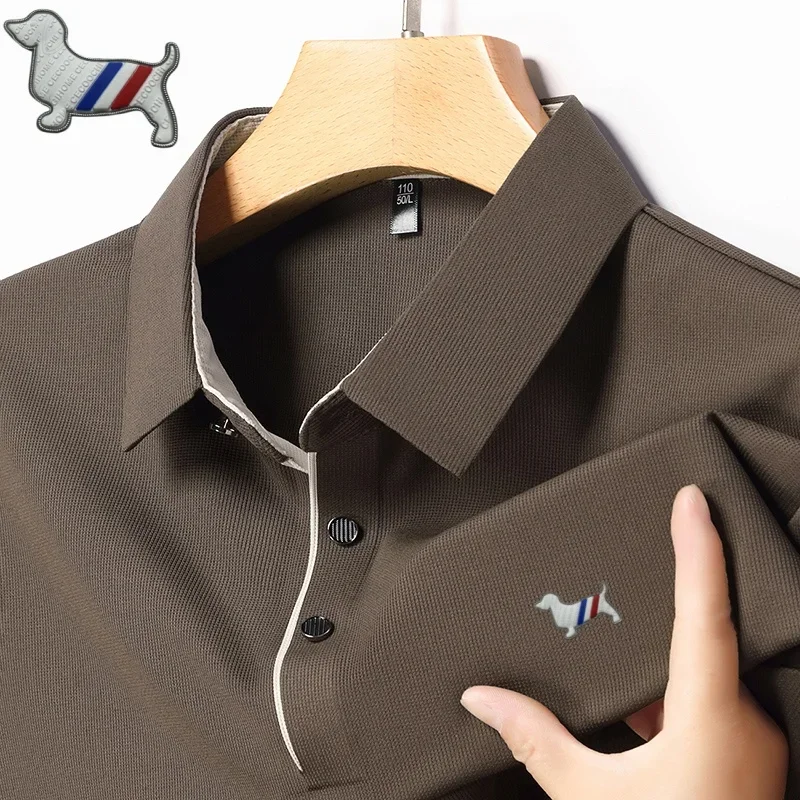 صيف جديد الرجال قميص بولو تنفس العلامة التجارية الفاخرة شعار تي شيرت مطبوع أزياء متقدمة مريحة عارضة قصيرة الأكمام