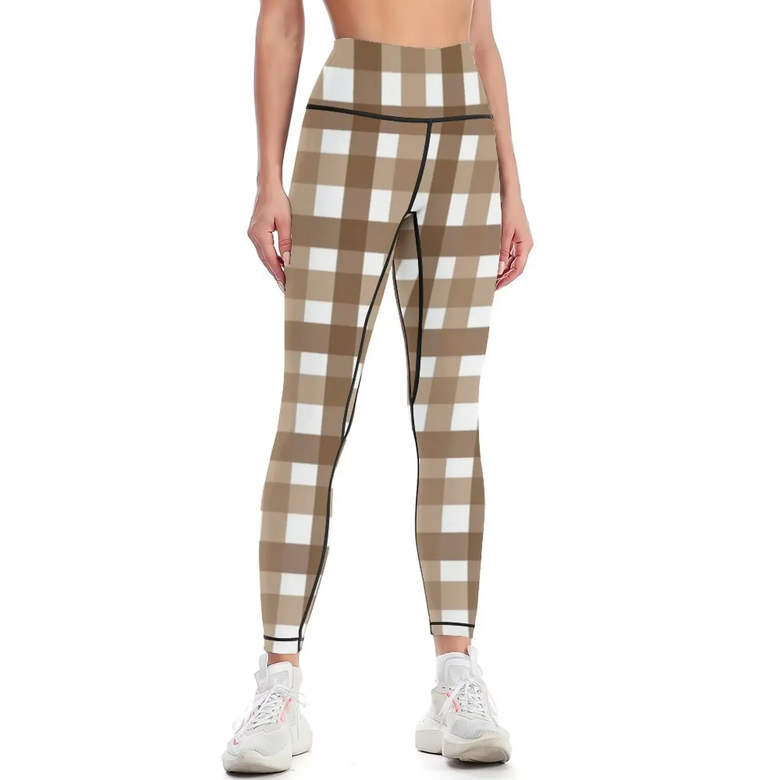 

Brown Picnic Cloth Pattern Leggings Sportswear woman gym sporty woman push up legging gym gym womans Womens Leggings