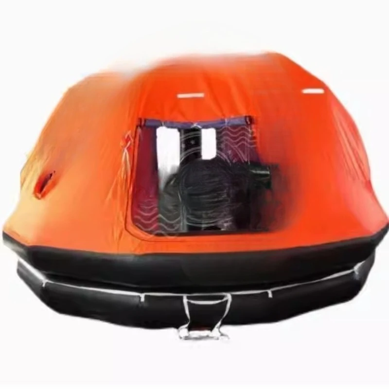 Self-supporting formal inflatable life raft