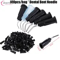 100pcs Dental Flowable Composite Flow Resin Acid Etching Gel Applicator Delivery Tips Dispensing Syringe Irrigation Needle Tip