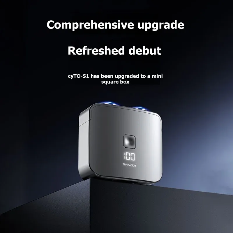 

【DURABLE】Мужская электробритва с двумя вращающимися головками, триммер для бороды, для влажного/сухого бритья, перезаряжаемая, портативная