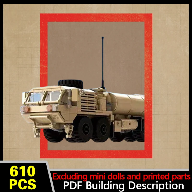 Fuel Servicing Truck Model MOC Building Bricks War Equipment Modular Technology Gifts Holiday Assemble Toys Suit Display