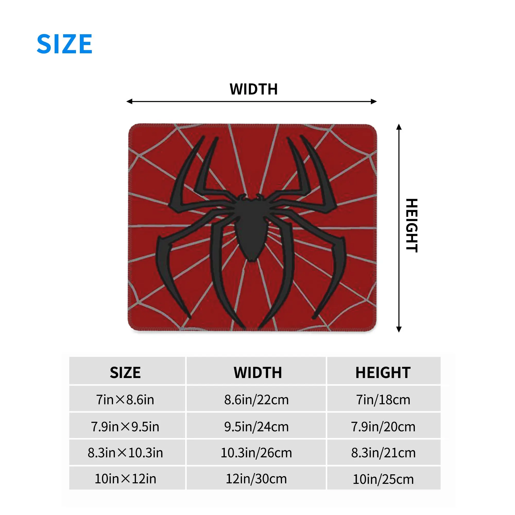 Red Spider Print Mouse Pad Computer Keyboard Mouse Mat Gaming PC Laptop Desk Mat Office Accessories Table Mats
