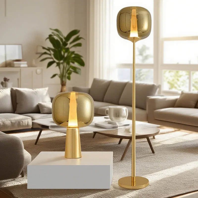 

Horn table Nordic wind glass simple light luxury bedroom bedside lamp hotel decorative ambient lamp bedside table