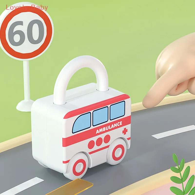 【BBS】1 Pc Random Color Kids Learning Locks with Keys Educational Numbers Matching Counting Car Toys