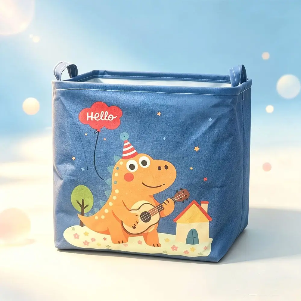 32x32cm Foldable Storage Basket Waterproof Fabric Car Trunk Organizer Square Shape Carry Handles Miscellaneous Storage Bag