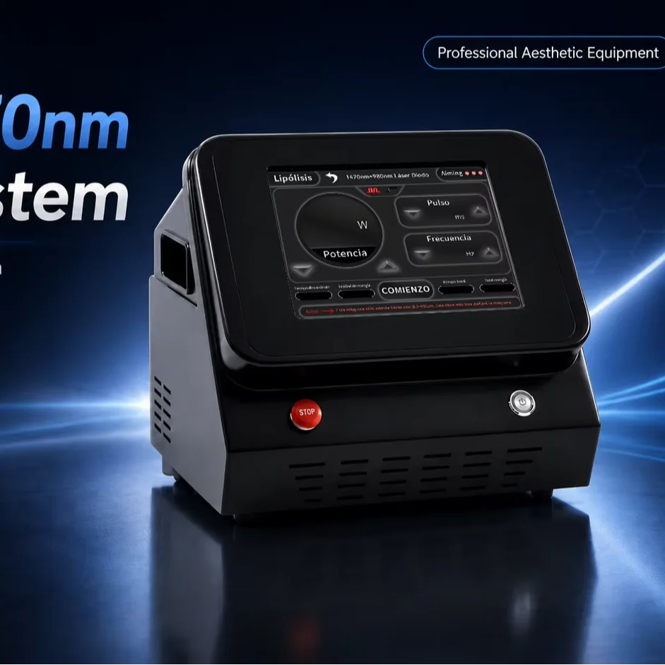 980nm 1470nm Diode Laser Lipolysis Device With 635nm Anti-inflammatory Fat Reduction Endolaser Endolifting Machine
