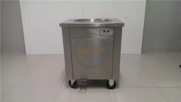 Single Round Pan 45 cm Best Compressor Mini Frying Stir Thailand Rolls Maker Fried Pan Fruit Ice Cream Machine