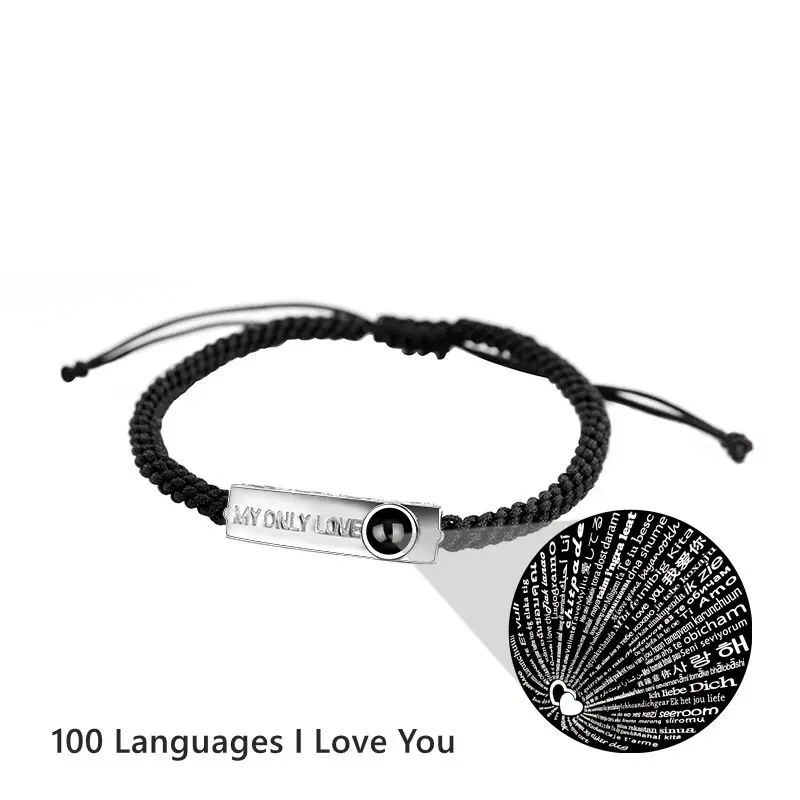 S925 Silver Custom Photo Bracelet Personalized Projection Photo Bracelets for Women Lover Couple Family Jewelry Girl Friend Gift
