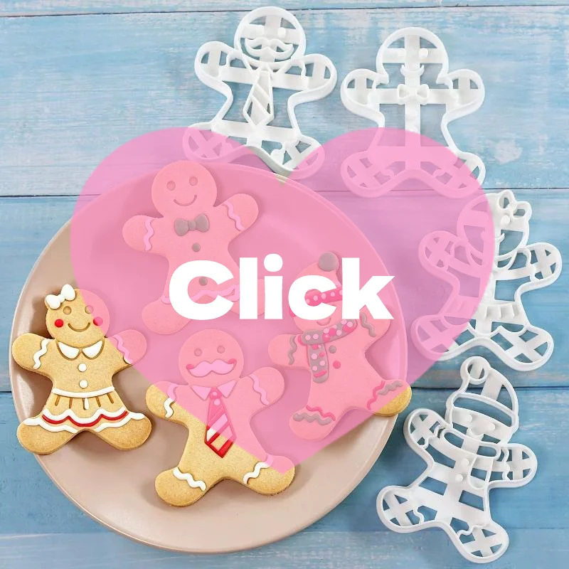 1/4Pcs Cartoon Christmas Gingerbread Cookie Cutter Gingerbread Man Baking Mould For Xmas Halloween Party Cake Decor