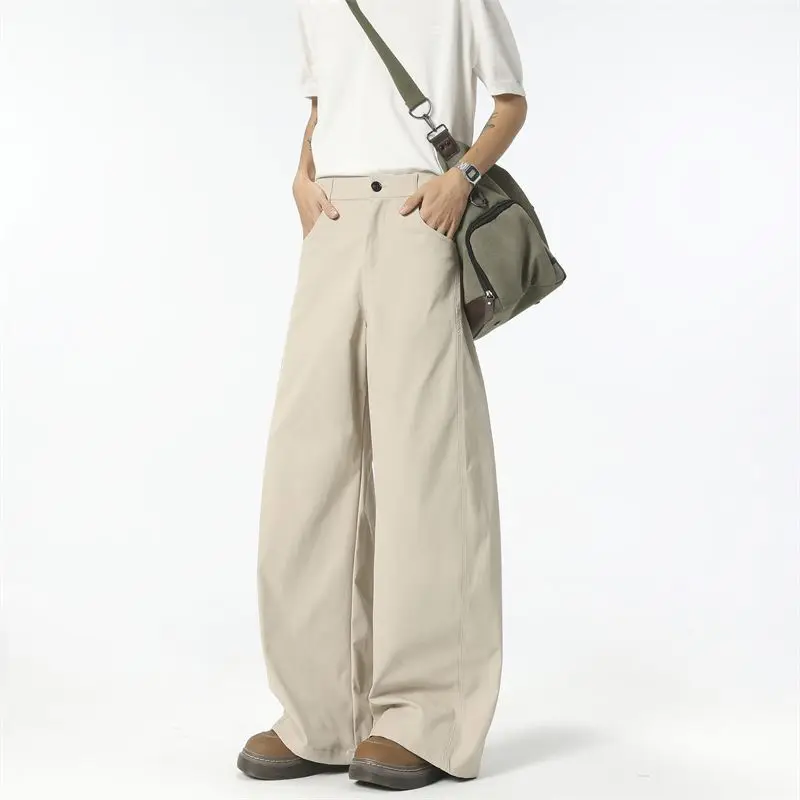 Casual Overalls Men's 2026 New Summer Loose Wide-leg Splicing Scimitar Pants