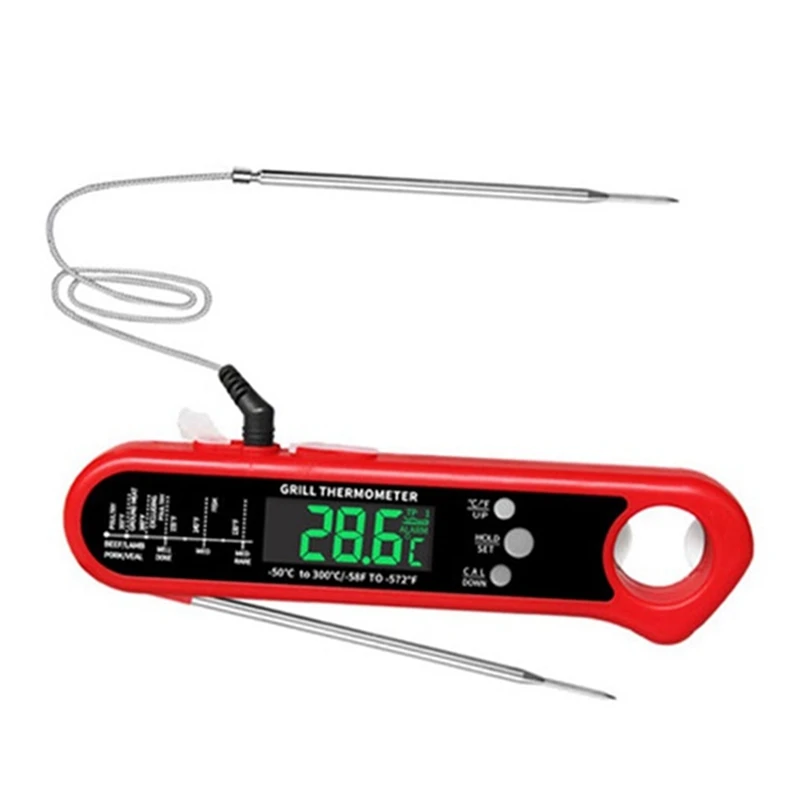

Digital Meat Thermometer Electronic Thermometer With Bottle Opener, Waterproof, Backlit For BBQ, Kitchen Grill