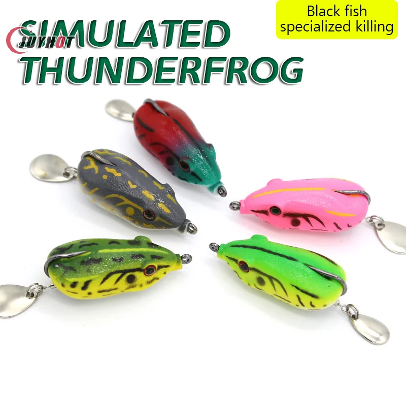 Simulated Thunder Frog Road Runner Bait Metal Sequin 5.5cm/13g Noise Piece Floating Blackfish Special Kill Fishing Lure