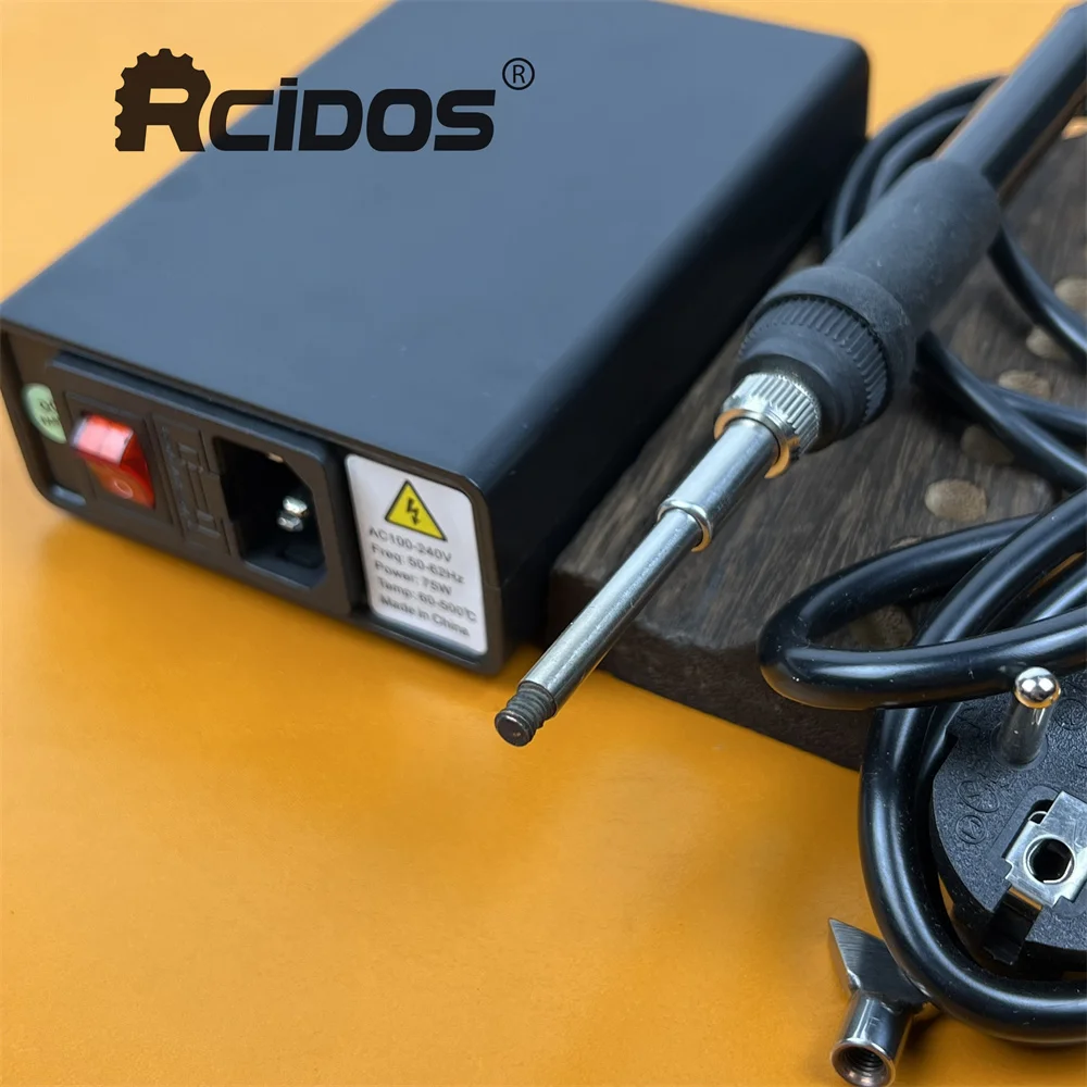 SMW01 RCIDOS Electric Soldering Iron,T12 Digital Accurate Temperature Control Leather Creaser,110-240V,Tips are Right Hand Use