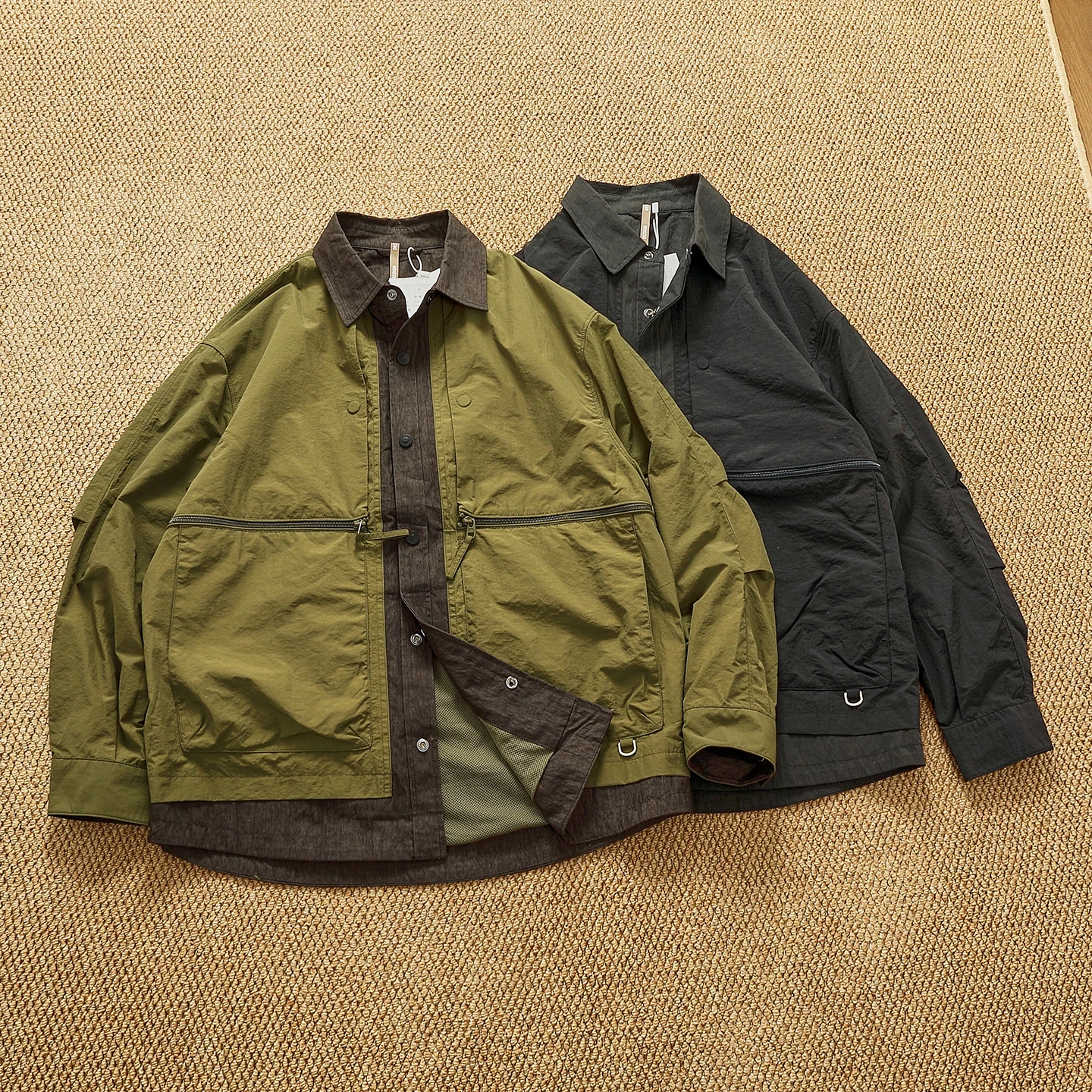 

Patchwork Contrast Color Fake Two-piece Lapel Jacket Spring and Autumn Men's Loose Drop Shoulder Sleeve Versatile Couple Jacket