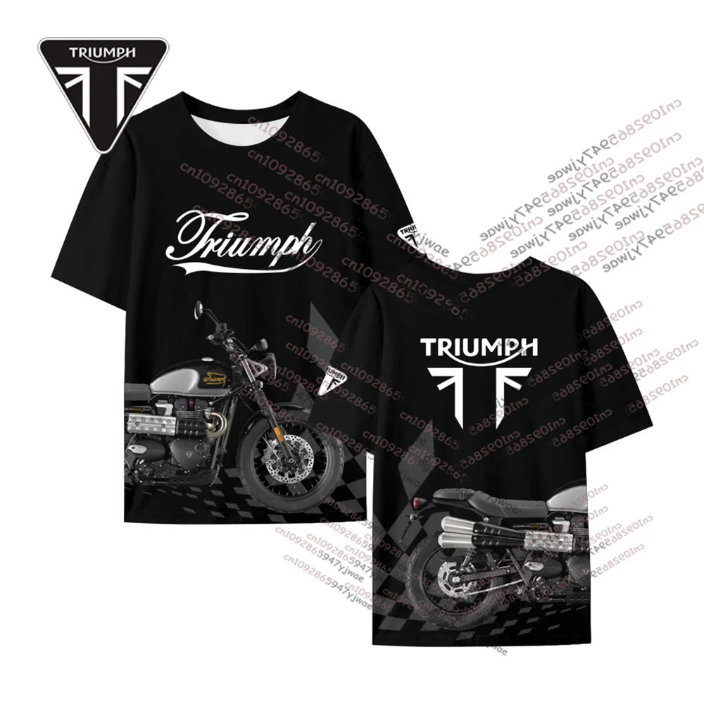 

2025 New Summer TRIUMPH SCRAMBLER900 Motorcycle Enthusiast Commemorative Tee O-neck 3D Printed Tops Women Men's T-shirt Fans Top