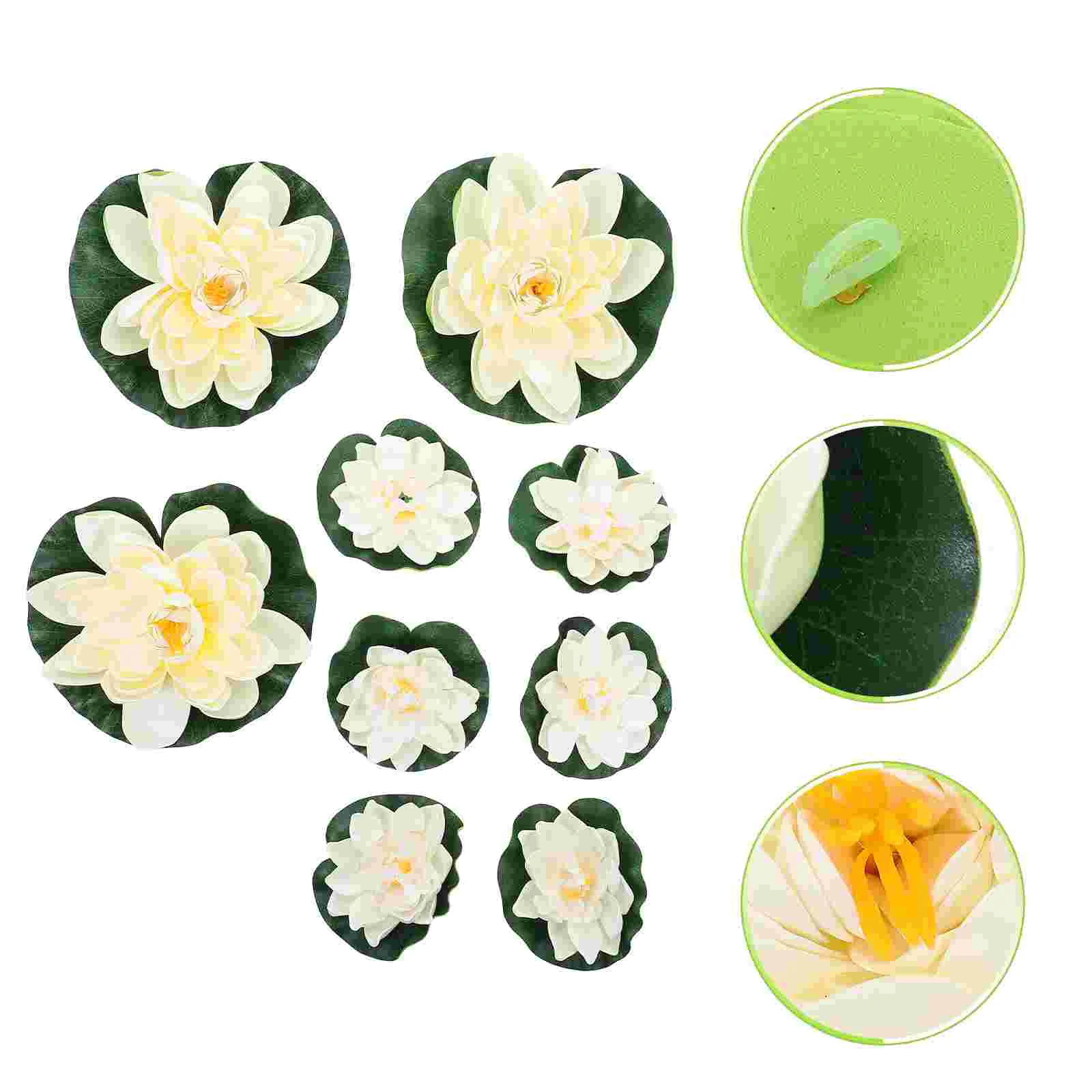 

9 Pcs Water Lily Ornament Fake Lotus Artificial Flowers for Outdoors Plants Indoor Decorate Home