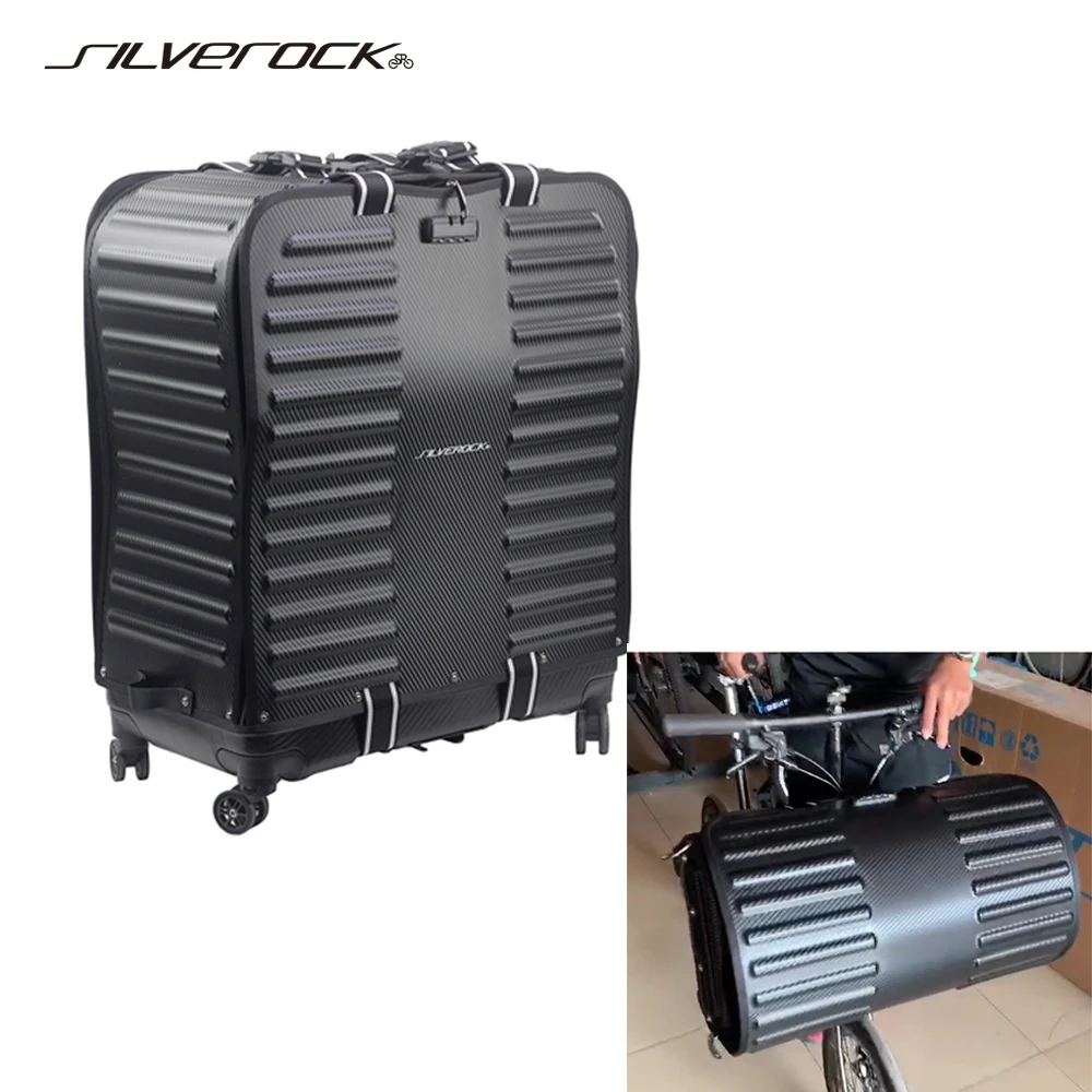 SILVEROCK High Capacit Bike Traveling Luggage, for Brompton PIKES 3SIXTY Bike Trunk Storage Luggage, Waterproof Folding Bicycle