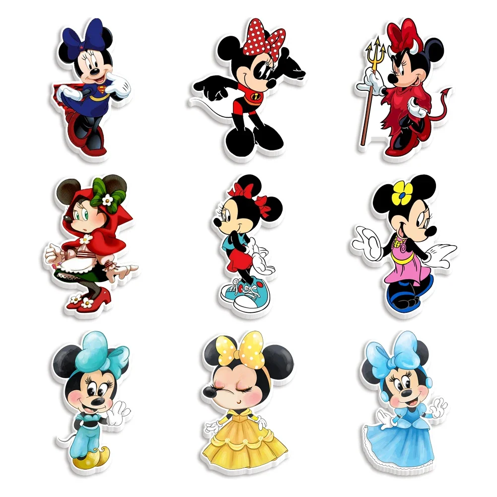 10pcs/lot Disney Princess Minnie Elsa Mickey Acrylic Flatback Planar Resins Custom For Phone Decoration Cheer Bows