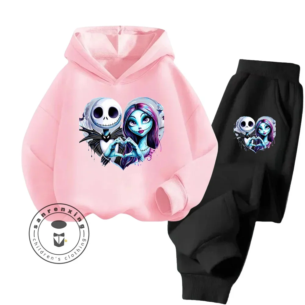 The Nightmare Before Christmas Cartoon Comfortable Boys and Girls Children\'s Non-stimulating Durable Fall Winter Sweatshirt Set