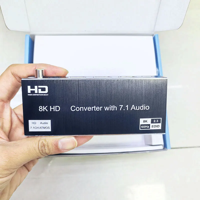 

8K HDMI-compatible Converter with 7.1 Audio Extractor Support 3.5mm R/L Optical Channel Dolby Atmos Laptop TV Amplifier