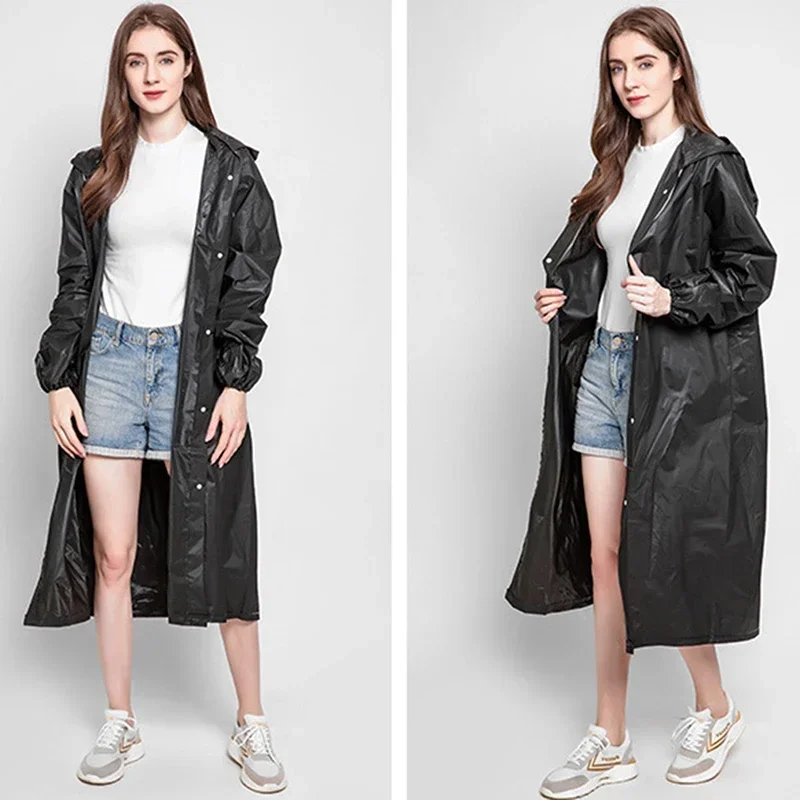 

1 шт. 2025 женский и мужской плащ для взрослых прозрачный походный дождевик костюм утолщенный водонепроницаемый дождевик-пончо