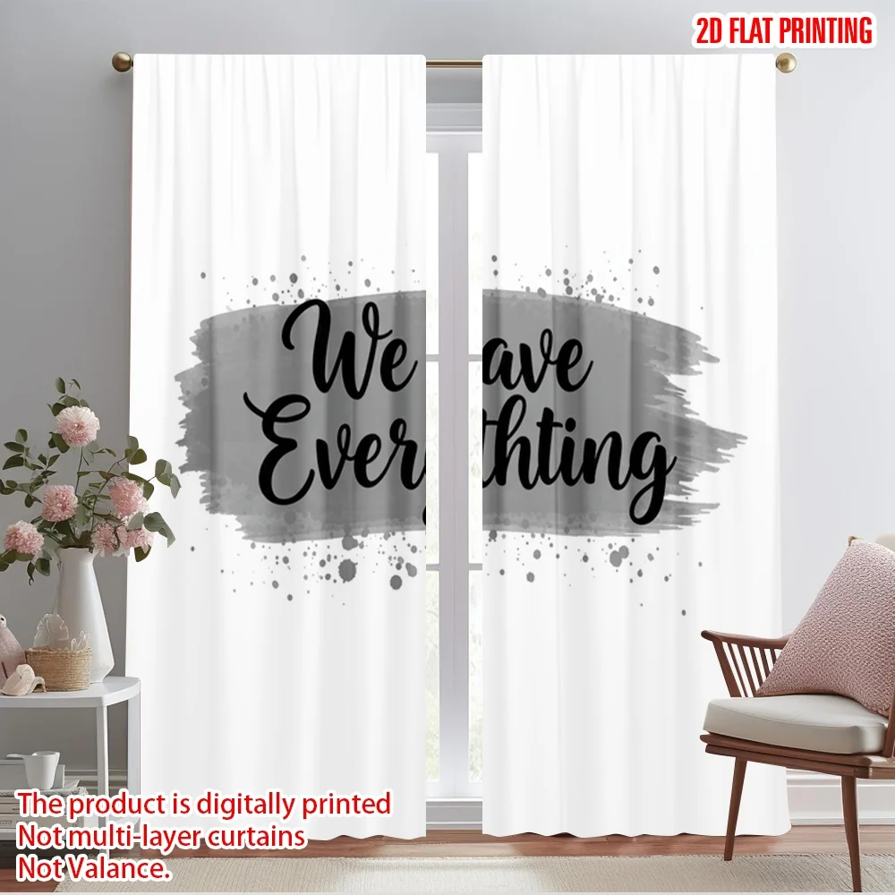 

2pcs 2D flat printing Curtains We Have Everything Polyester Without Electricity Family Party Perfect for Holiday Party General