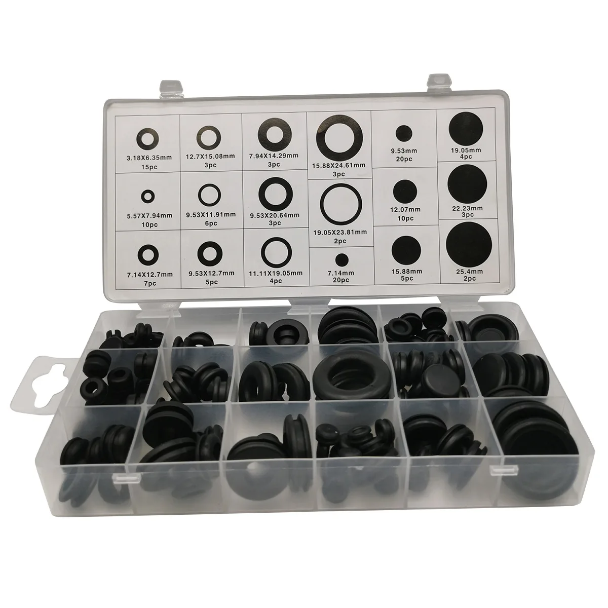 

125Pcs Grommet Assortment Seal O-ring Repair Car Air Conditioning Rubber Sealant Box Set