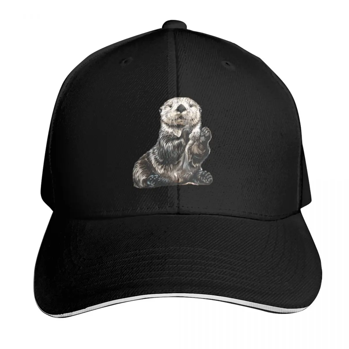 Sea Otter Waving Hello Baseball Cap Strapback Dad Hat Six Panel Structured Crown Sun Protection UPF 50+