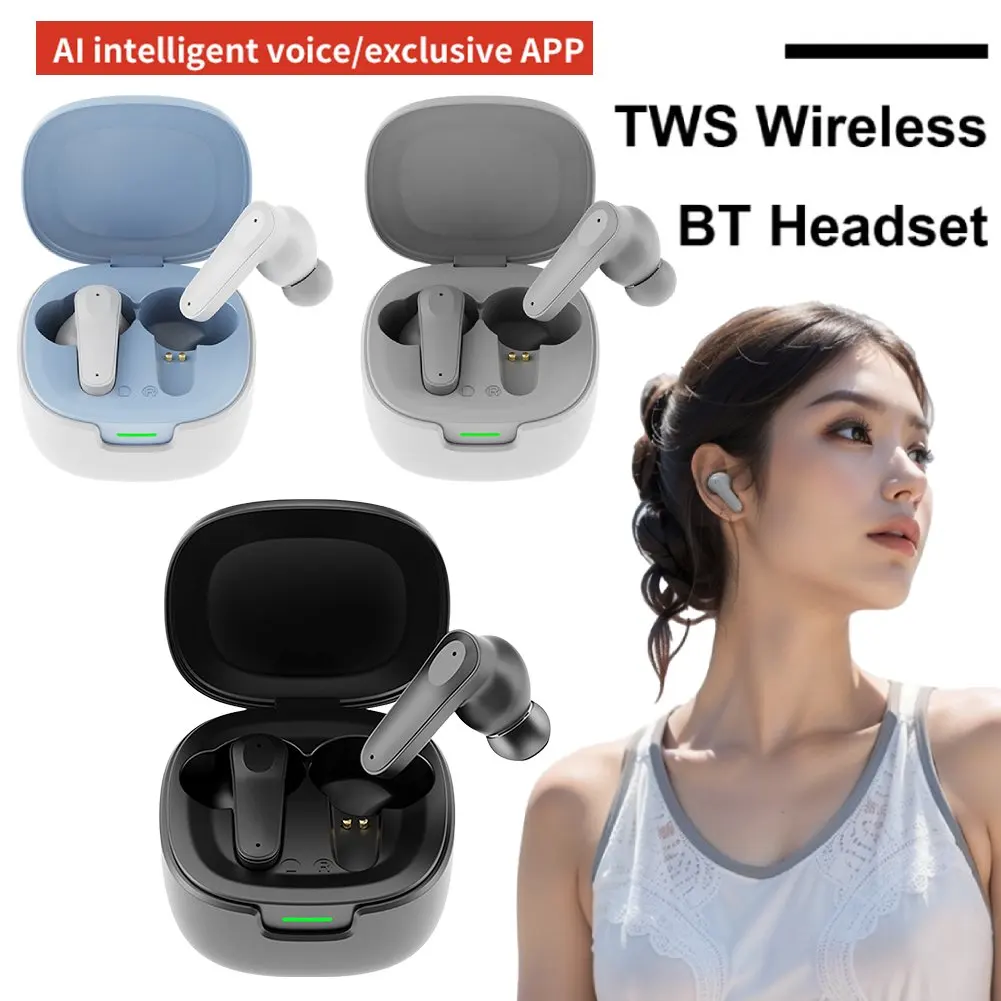 Intelligent Translator Earbuds Bluetooth-Compatible 5.4 Noise Cancelling Translator Headset Ear Hook for Sports Business Travel