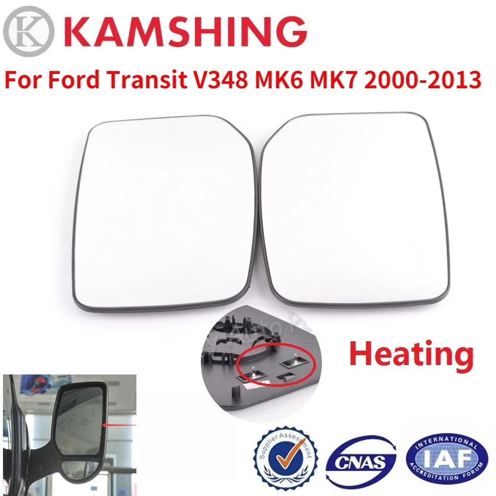 

CAPQX For Ford Transit V348 MK6 MK7 2000-2013 Car With heating Left or Right Side Rearview Mirror Glass Rear view mirror Lens