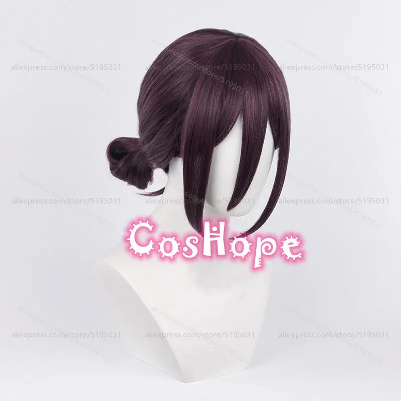 Reze Cosplay Wig Short Dark Purple Wig Cosplay Anime Cosplay Wigs Heat Resistant Synthetic Wigs Party Hair for Women