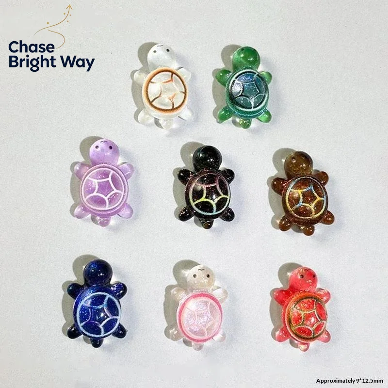 50Pcs Cute Colorful Mini Resin Turtles Figurines Small Animal Miniatures for Birthday Party Favor Gift Fairy Garden Decoration